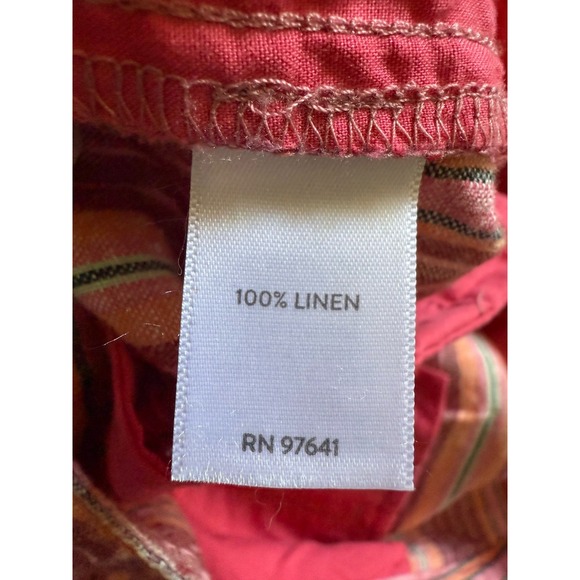 J. Jill Love Linen Shorts Chino Striped Multicolored Size 8 - Picture 5 of 6